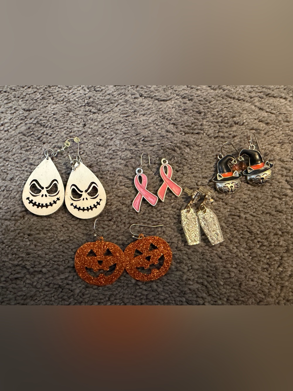 Mixed Holiday & Awareness Earring Set - Orange, Pink, White, Gold, Black